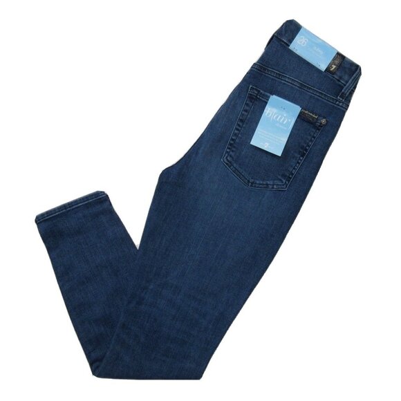 NWT 7 For All Mankind Aubrey in b(air) Peace Blue Skinny Stretch Jeans 26 - Picture 6 of 6